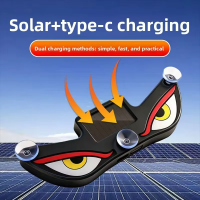 LED car lights luminous solar expression devil's eye car sticker decorative ambient light