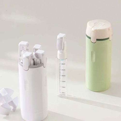 Portable 4 in 1 Travel Toiletries Bottle Refillable Leak Proof Split Emulsion Dispenser Practical Container
