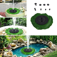 Solar Floating Fountain with Decorative Lily Surround Lotus Leaf Solar Powered Fountain Pump for Garden Pond